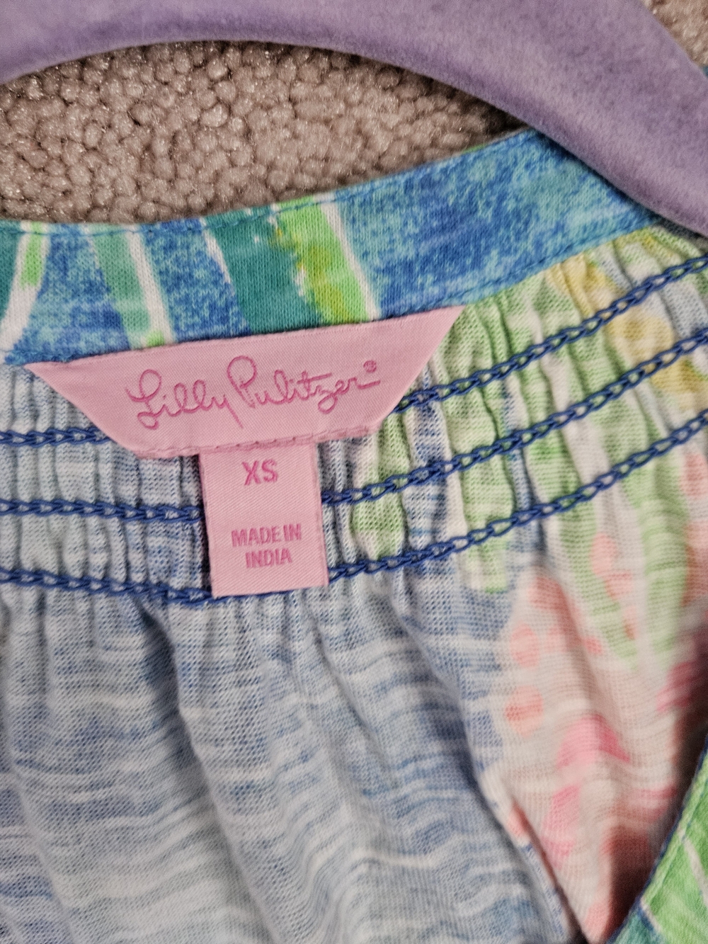 Lilly Pulitzer Blue Dress with Pink and Green Accents - Picture 2 of 2